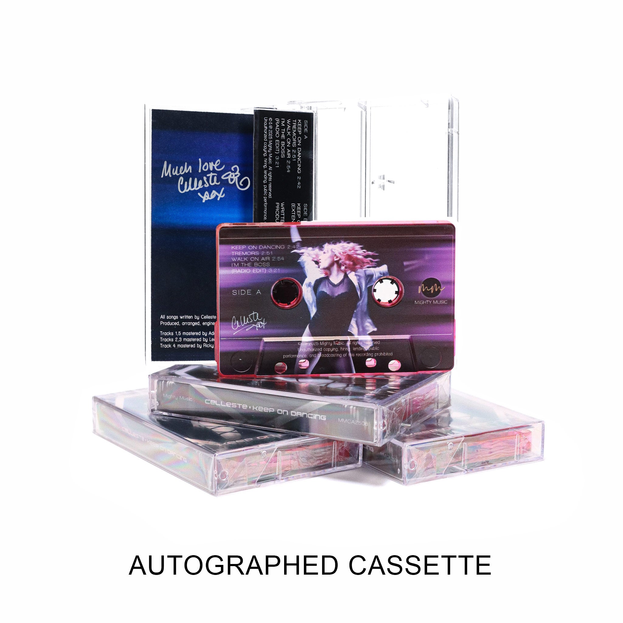 Celleste Keep on Dancing Cassette. Inside J-Card (Autographed).