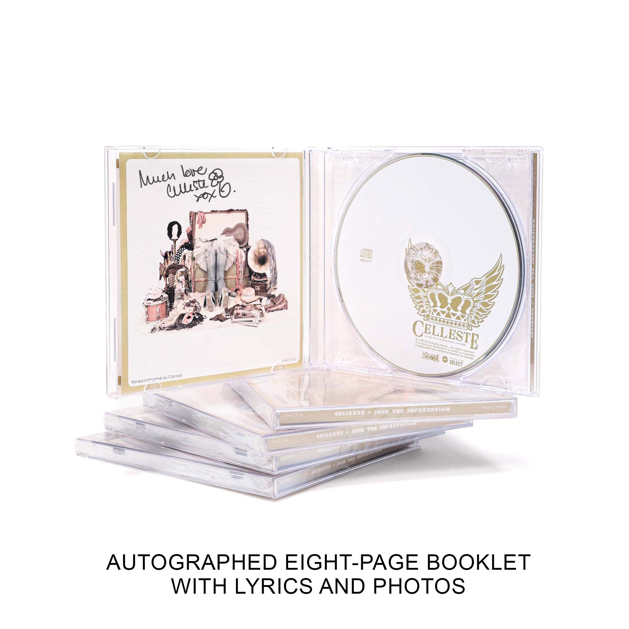 Celleste Join the Infestation open Jewel Case Cd with disc and booklet. Limited Collector Edition (Autographed).