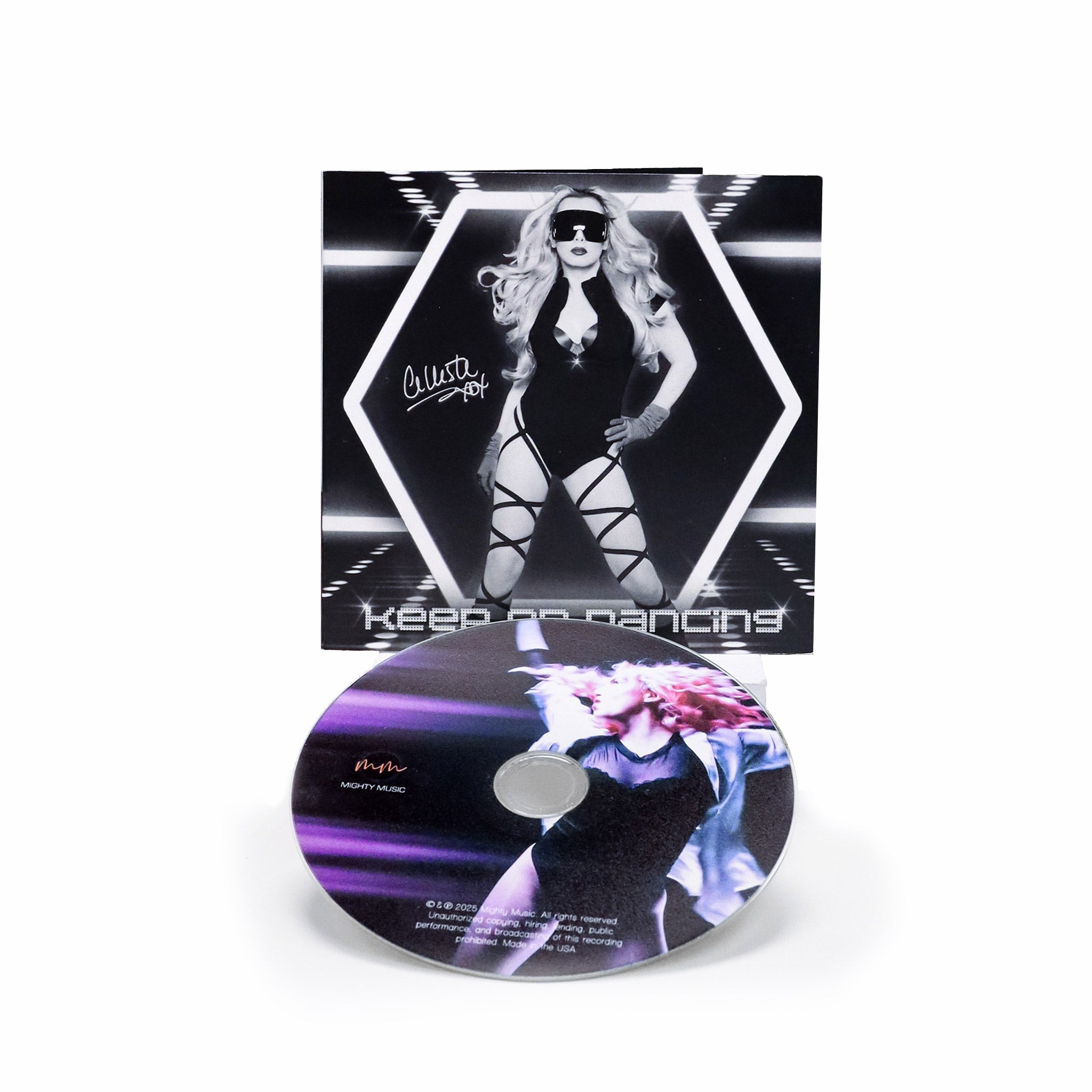 Celleste Keep on Dancing Cd, front cover and disc.