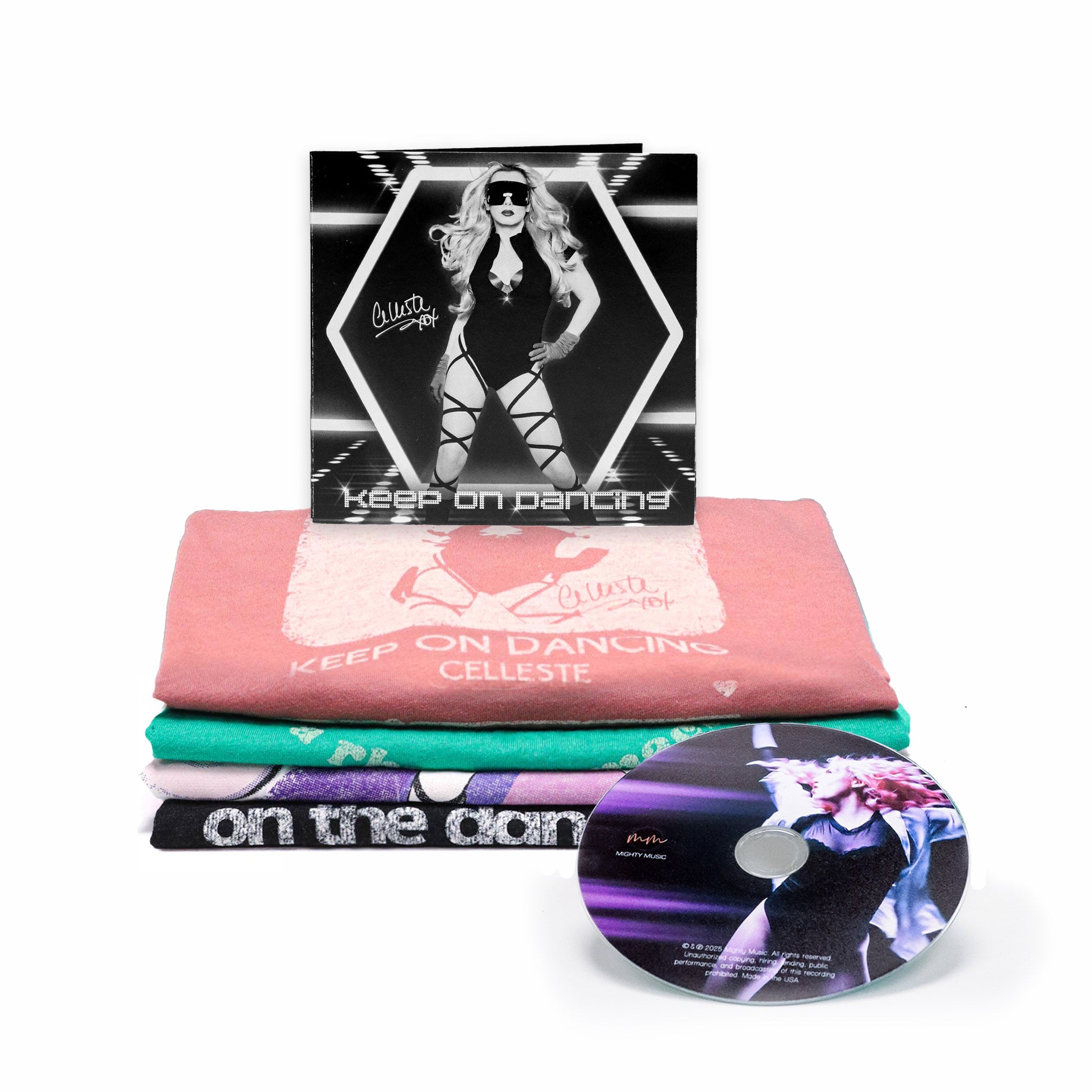 Celleste Cd and Tee bundle. Option of four t-shirt colors.