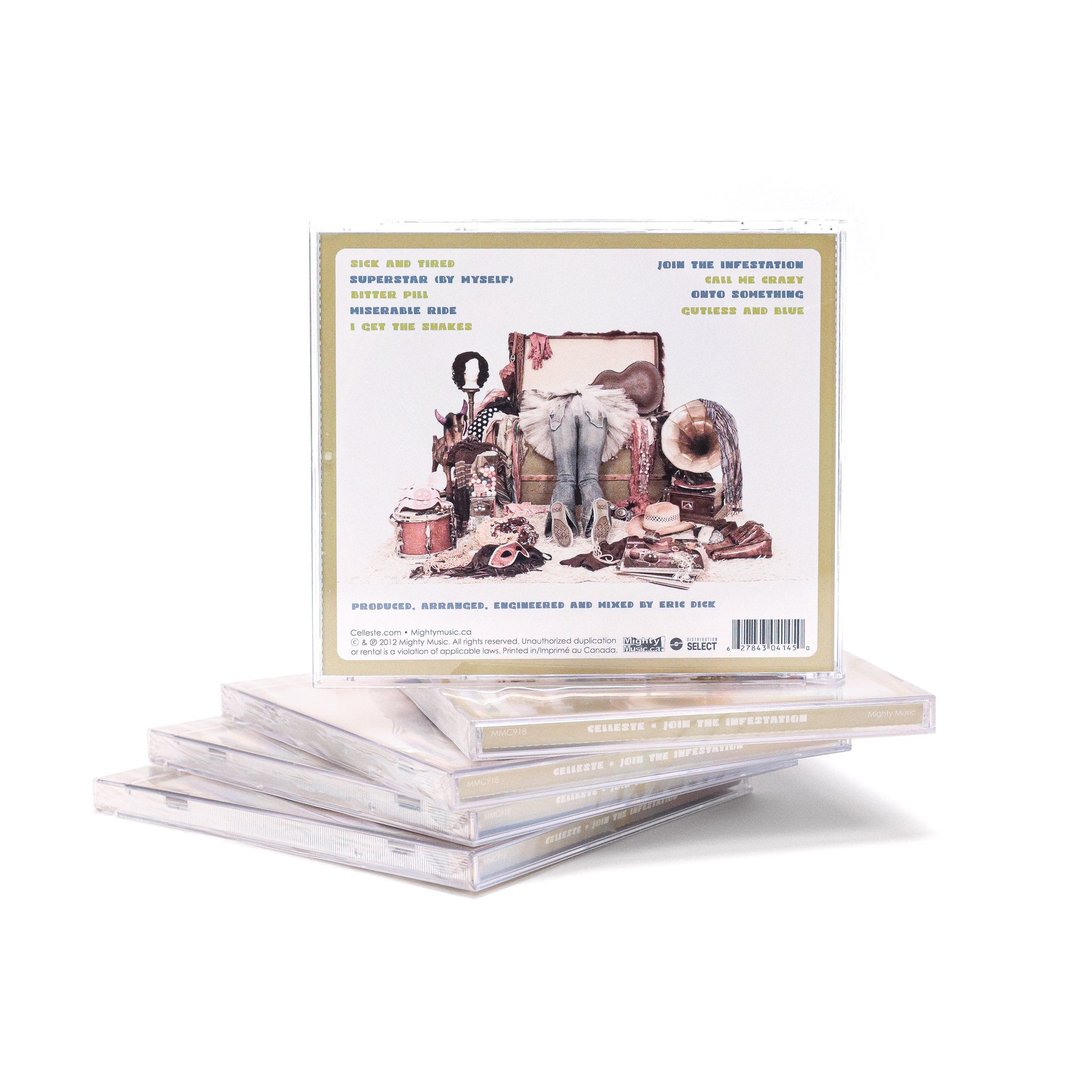 Celleste Join the Infestation Jewel Case Cd, back cover. Limited Collector Edition (Autographed).