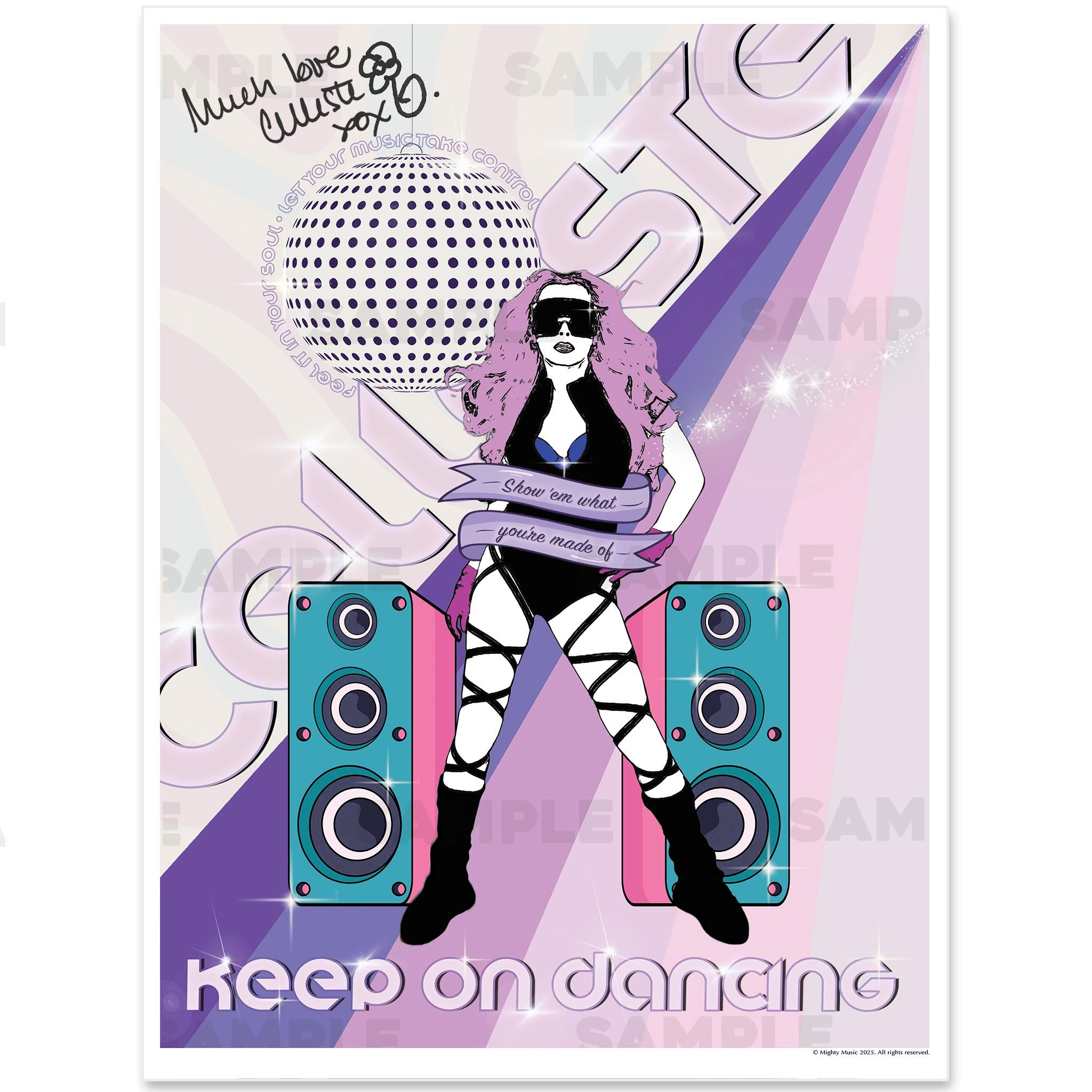 Celleste Keep on Dancing Rainbow Poster (autographed). Size 18x24.