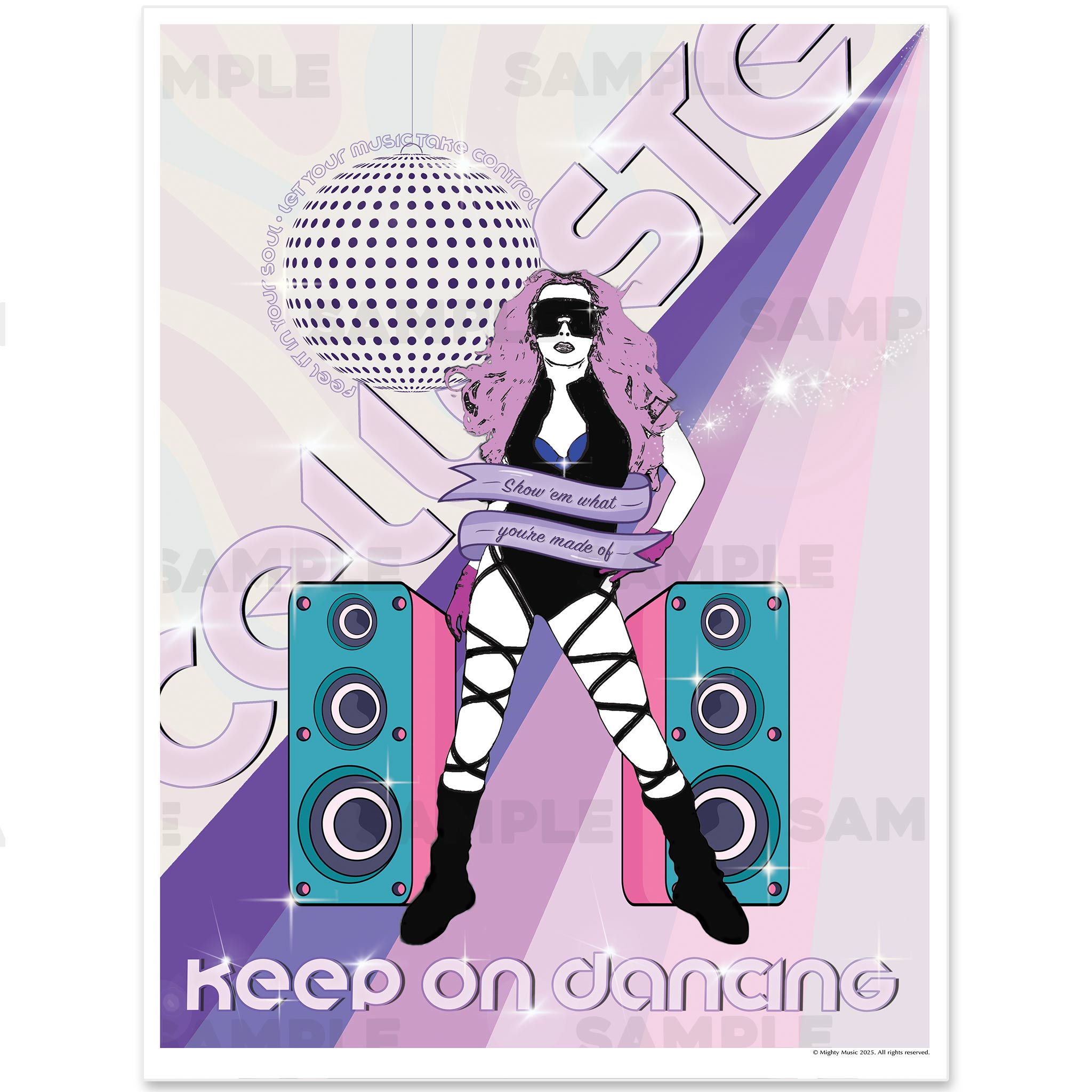 Celleste Keep on Dancing Rainbow Poster. Size 18x24.